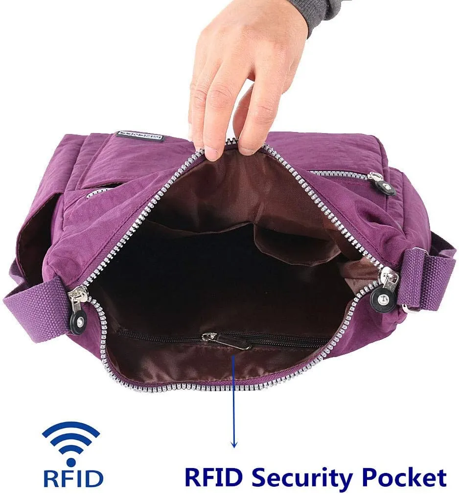 MHCNLL Crossbody Bag with Anti Theft RFID Pocket - Women Lightweight Water-Resistant Purse