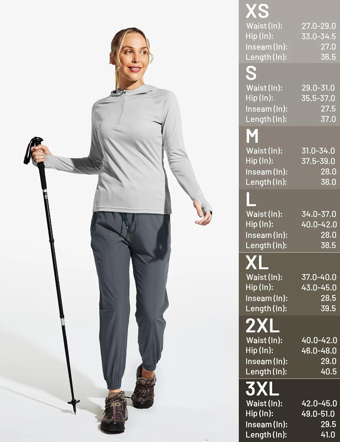 MIER Women's Lightweight Joggers Hiking Pants Quick Dry Athletic Zipper Pockets Running Pant, Water Resistant
