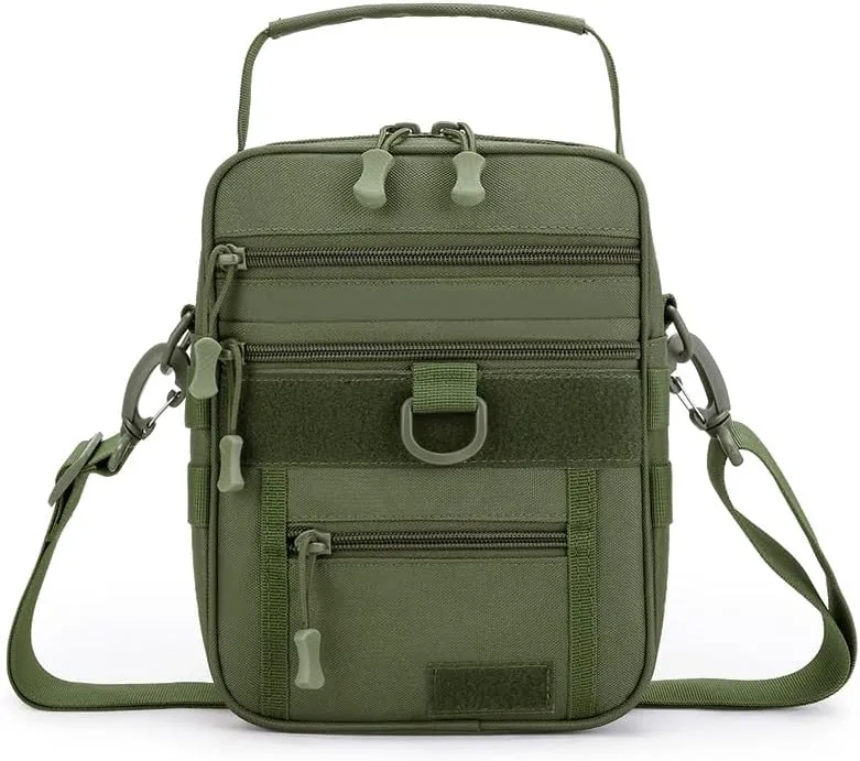 Military Tactical Shoulder Bag Outdoor Sling Backpack Military Sport Concealed Carry for Range Travel Hiking (Green)