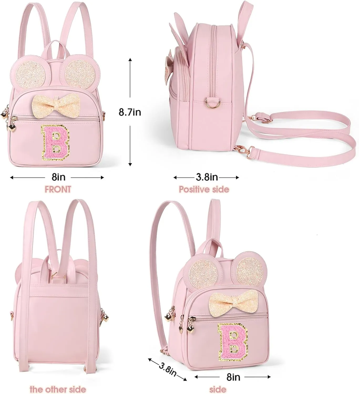 Mini Backpack for Girls Bowknot, Cute Leather Backpack Toddler Purse Birthday Gifts for Kids Girls