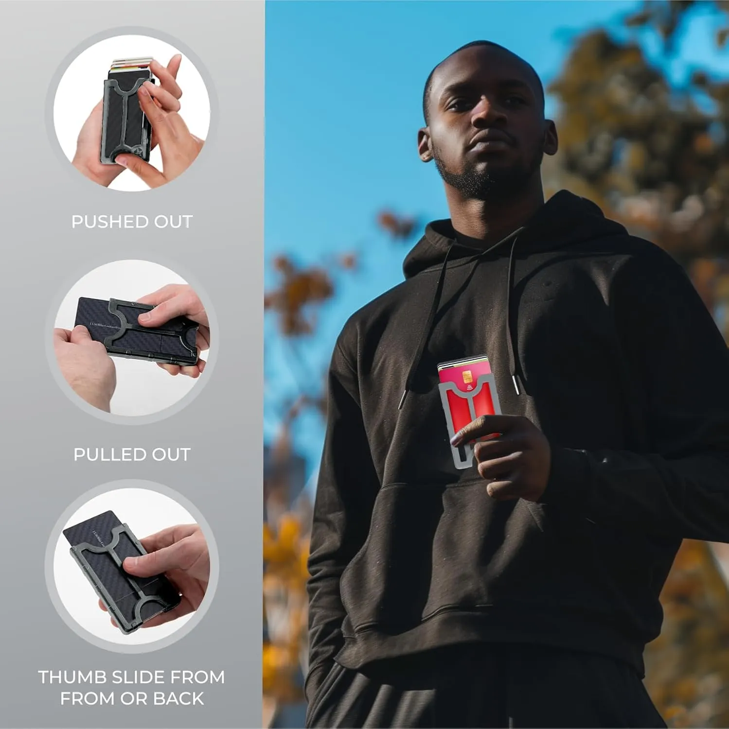Minimalist Wallet for Men and Women - Durable Polymer Slim Wallets - Card Holder - Made In The USA.