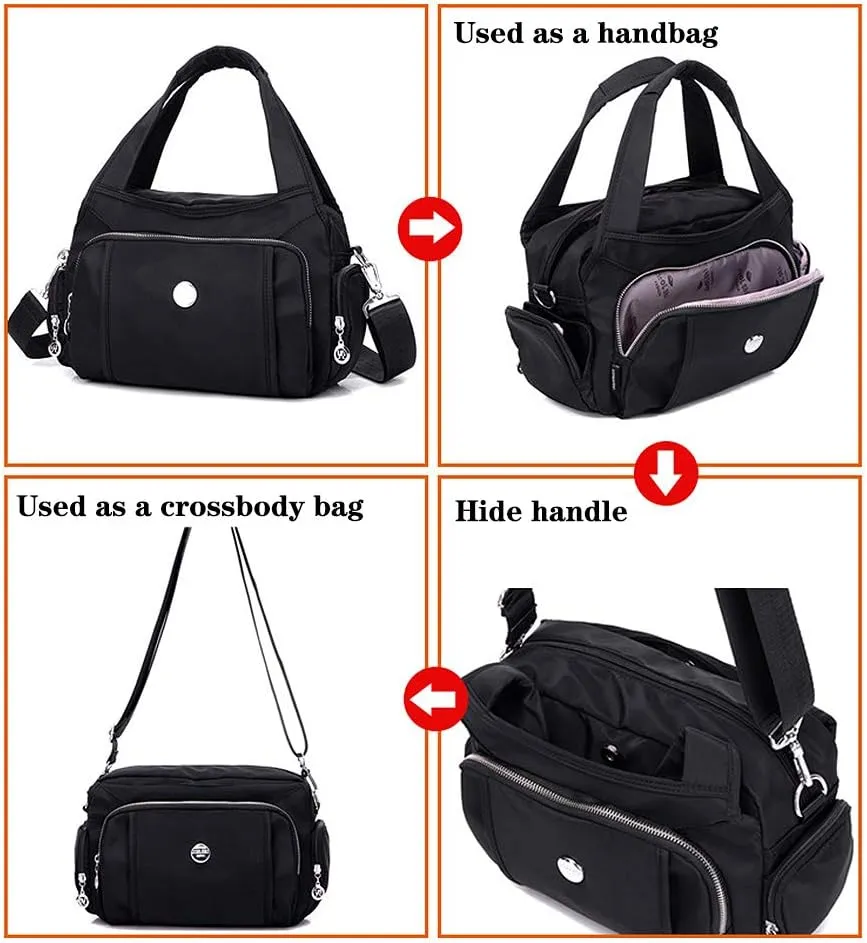 MINTEGRA Crossbody Bag for Women Waterproof Handbag Multi-Pocket Nylon Travel Shoulder Purse