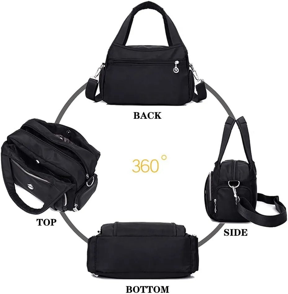 MINTEGRA Crossbody Bag for Women Waterproof Handbag Multi-Pocket Nylon Travel Shoulder Purse