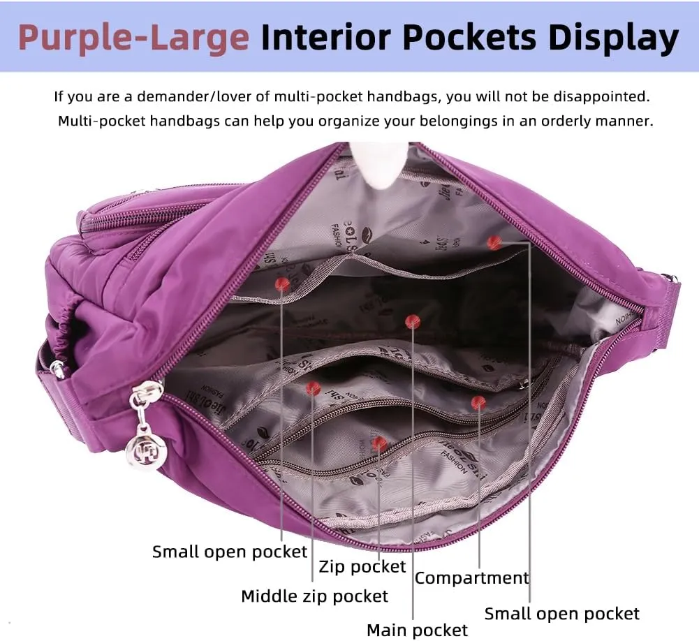 MINTEGRA Women Shoulder Handbag Roomy Multiple Pockets Bag Ladies Crossbody Purse Fashion Tote Top Handle Satchel