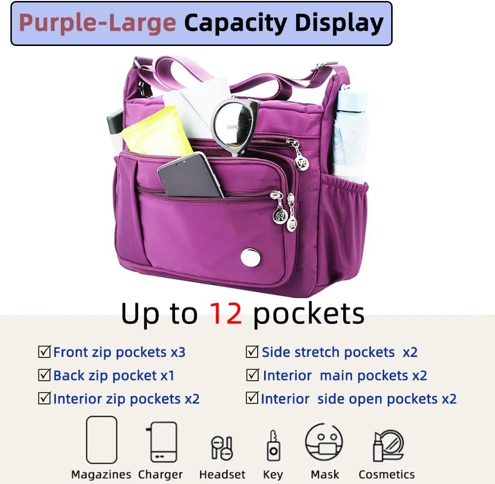 MINTEGRA Women Shoulder Handbag Roomy Multiple Pockets Bag Ladies Crossbody Purse Fashion Tote Top Handle Satchel