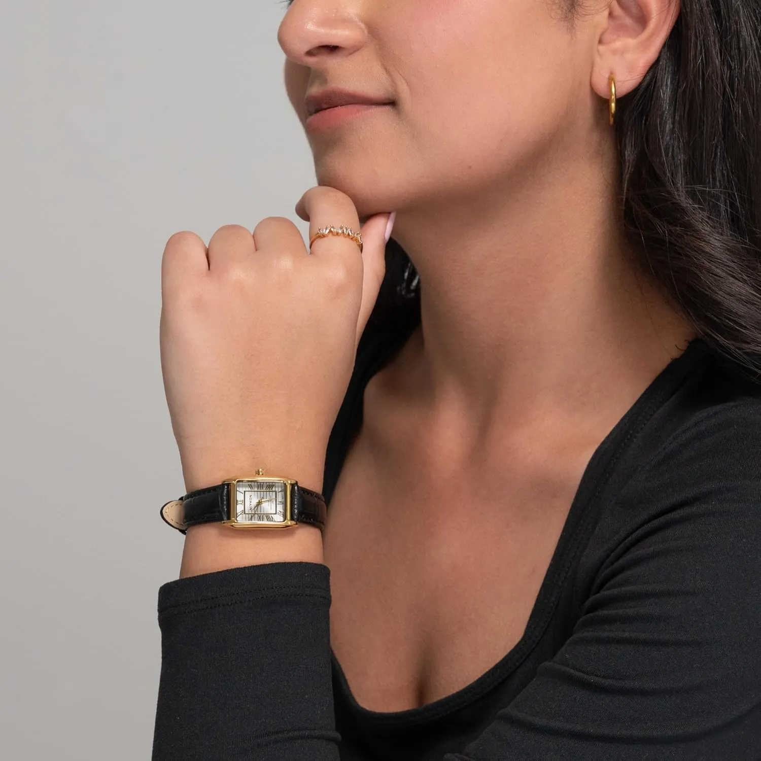 Miykon Vintage Watches for Women | Small Dainty Tank, Square Womens Watch with Genuine Leather Strap and Second Hand | Ion Polished, Luminous Hands, Scratch Resist, Japan Quartz, 100ft Water Resistant