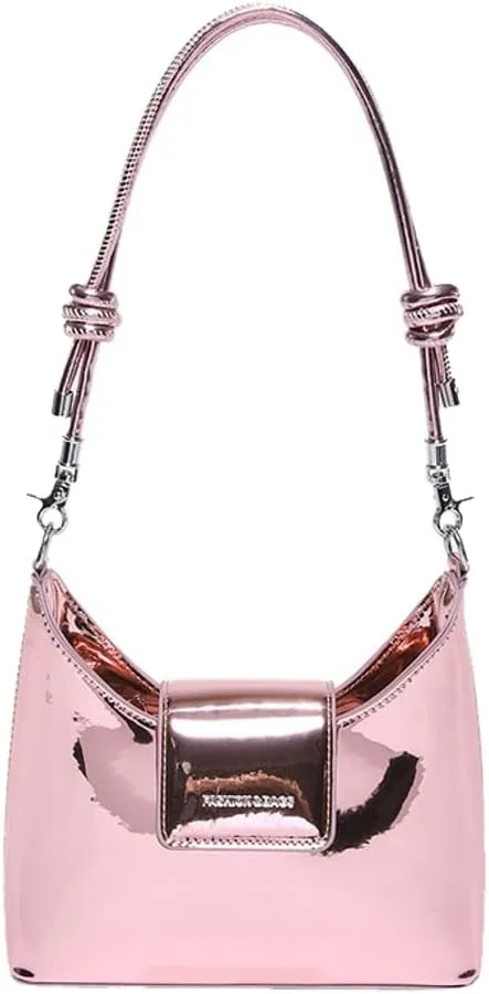 Molodo Y2k Purse Patent Leather Purse Shoulder Bag for Women Trending Purses Women's Crossbody Handbags Cool Underarm Bag