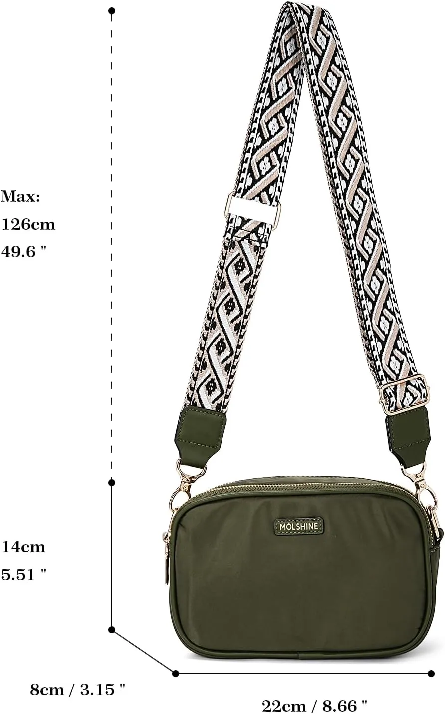 molshine Small Crossbody Bags,Nylon Shoulder Bag,Waterproof Waist Packs with Adjustable Strap for Men Women Traveling Workout