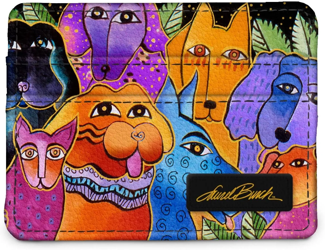 Monarque RFID Slim Wallet Laurel Burch Signature Collection (Laurel Burch Dogs And Doggies)