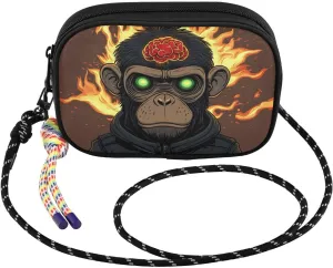 Monkey Brain Fire Crossbody Bags for Women Cell Phone Purses Women's Shoulder Handbags Wallet Purse with Adjustable Strap