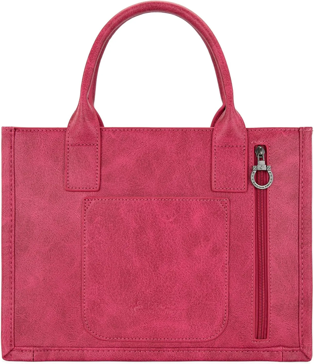Montana West Longhorn Whipstitch Western Top Handle Tote Bag with Card Wallet Set