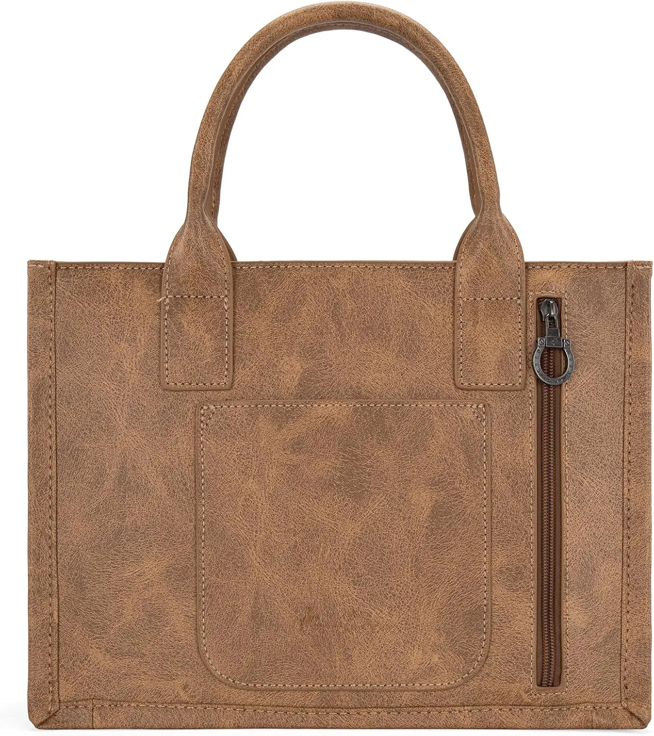 Montana West Longhorn Whipstitch Western Top Handle Tote Bag with Card Wallet Set