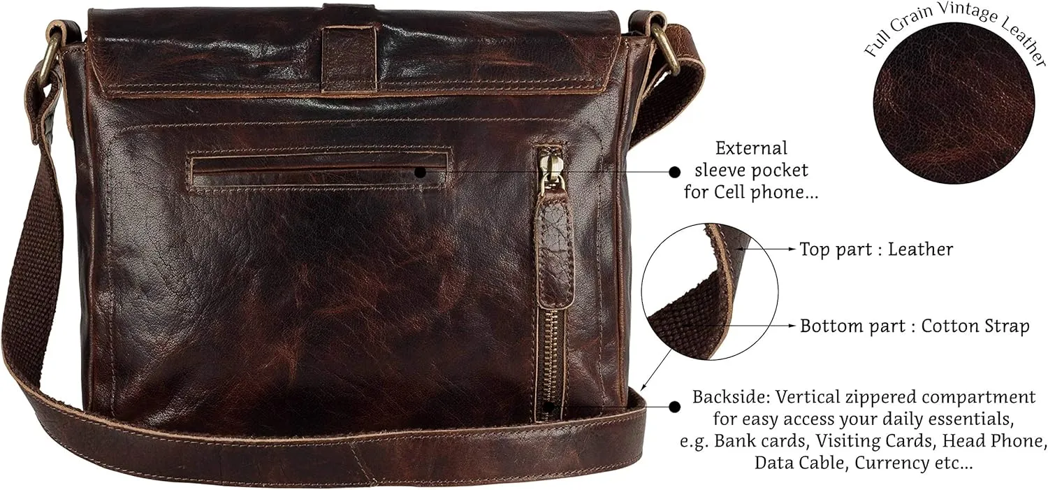 Mou Meraki Genuine Leather Crossbody Purse and Handbags - Crossover Bag Over the Shoulder