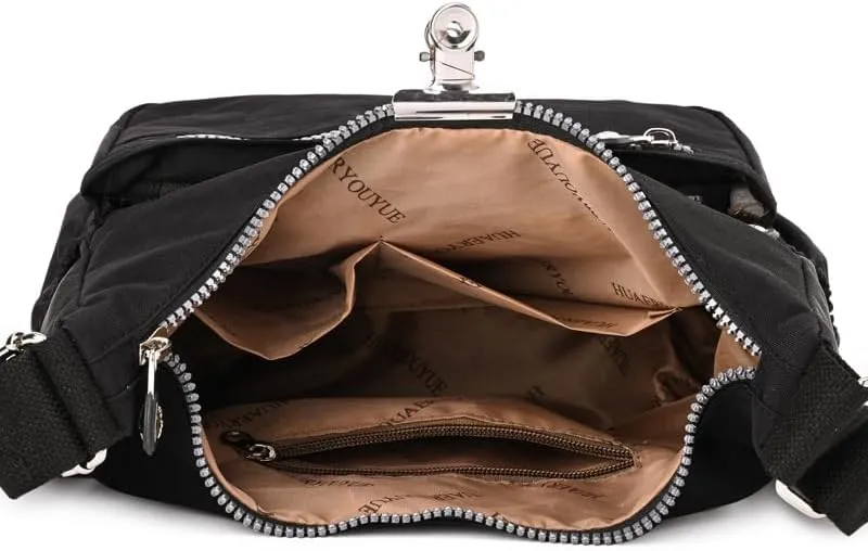 Multi pocket crossbody bag for middle-aged women, Waterproof nylon shoulder bag, Mom's gift,