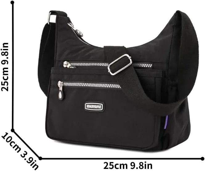 Multi pocket crossbody bag for middle-aged women, Waterproof nylon shoulder bag, Mom's gift,