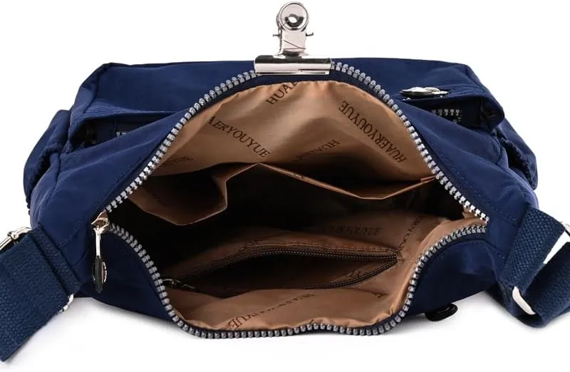 Multi pocket crossbody bag for middle-aged women, Waterproof nylon shoulder bag, Mom's gift,
