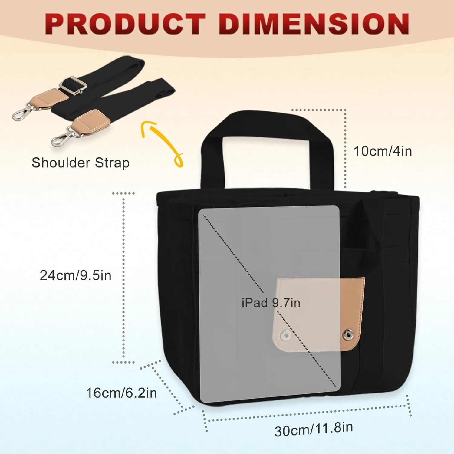 Multi Pocket Tote Bag for Women Canvas Bag with Handle Bag Large Cpacity Purse Reusable Handbag