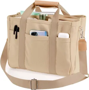 Multi Pocket Tote Bag for Women Canvas Bag with Handle Bag Large Cpacity Purse Reusable Handbag