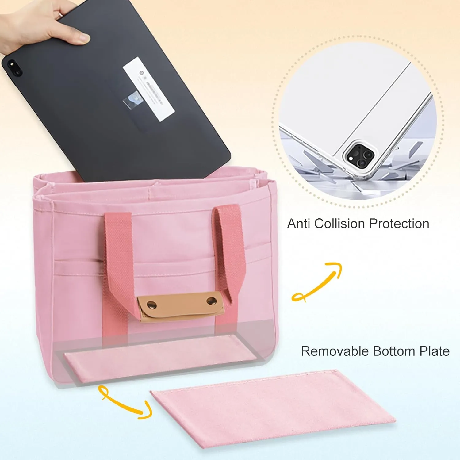 Multi Pocket Tote Bag for Women Canvas Bag with Handle Bag Large Cpacity Purse Reusable Handbag