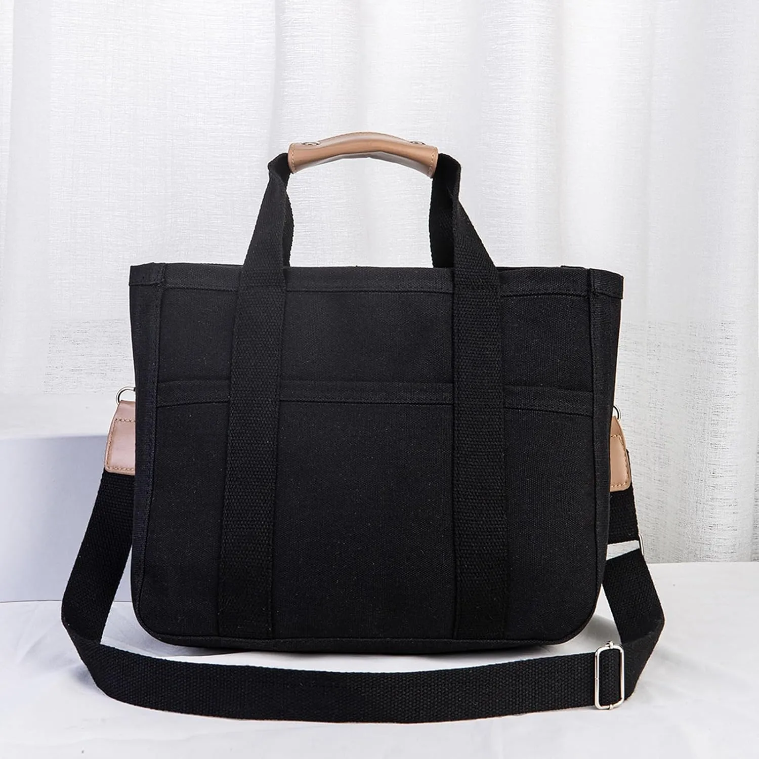 Multi Pocket Tote Bag for Women Canvas Bag with Handle Bag Large Cpacity Purse Reusable Handbag