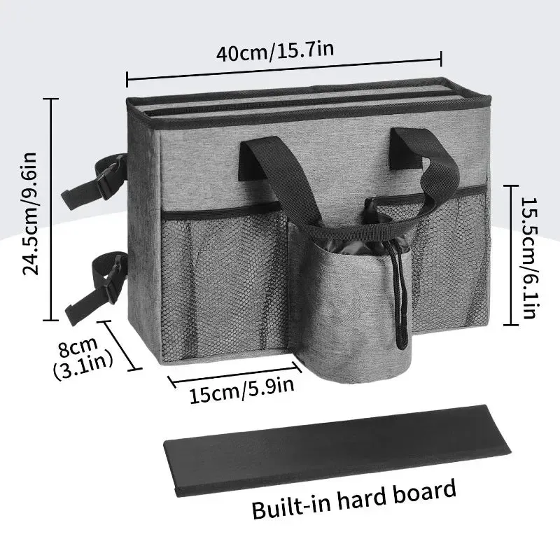 Multi Pocket Wheelchair Armrest Bag With Cup Holder 40 X 25 X 8 Cm