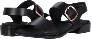 Munro Women's Cleo Heeled Sandal, Black Leather, 7.5
