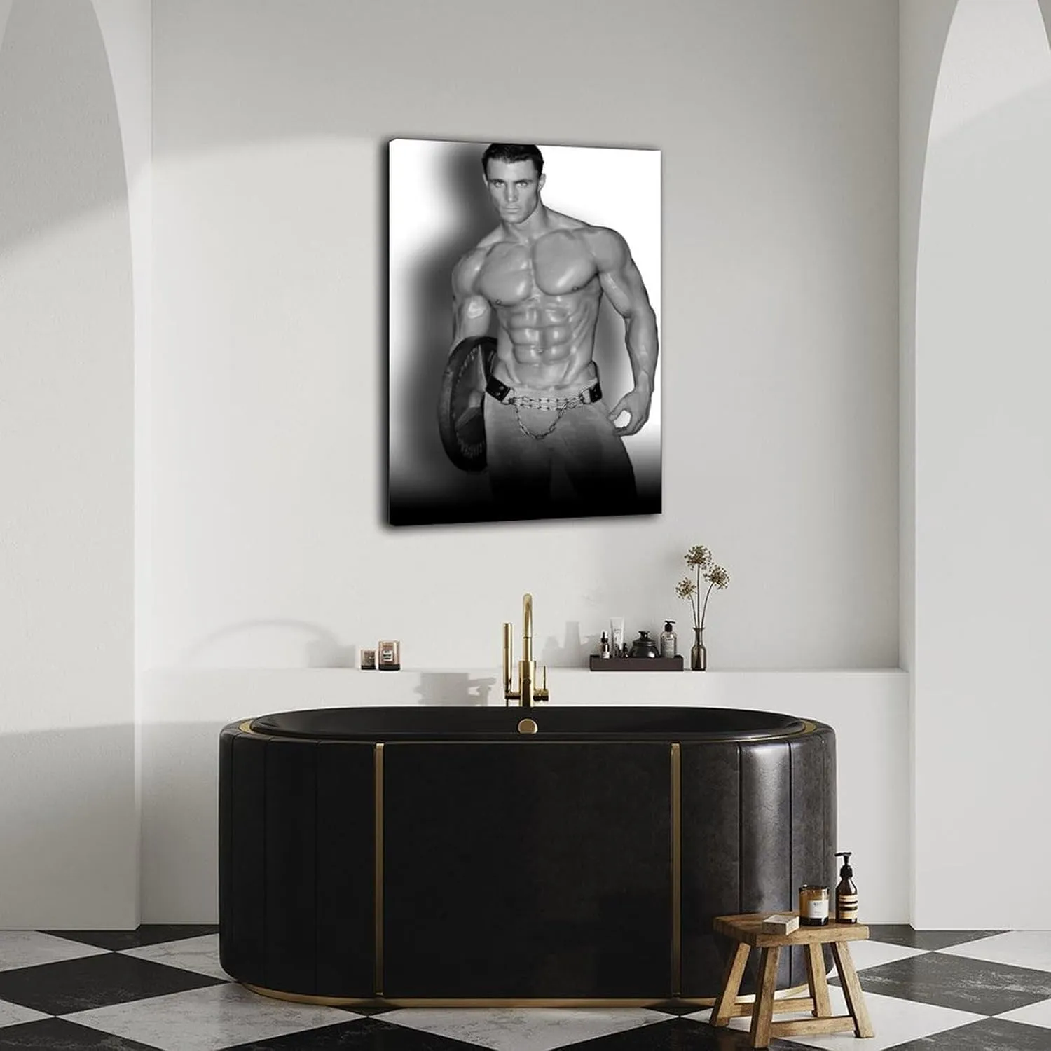 Muscle Man Greg Plitt Mr. Bodybuilder Poster Retro Famous Actor Poster (4) Canvas Painting Wall Art Poster for Bedroom Living Room Decor 08x12inch(20x30cm) Frame-style