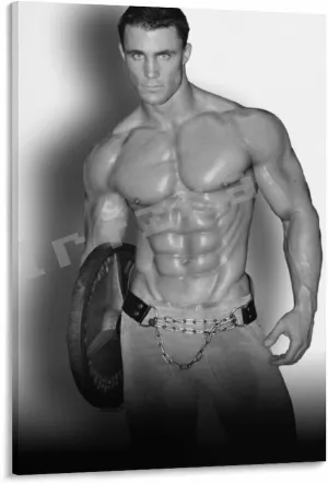 Muscle Man Greg Plitt Mr. Bodybuilder Poster Retro Famous Actor Poster (4) Canvas Painting Wall Art Poster for Bedroom Living Room Decor 08x12inch(20x30cm) Frame-style