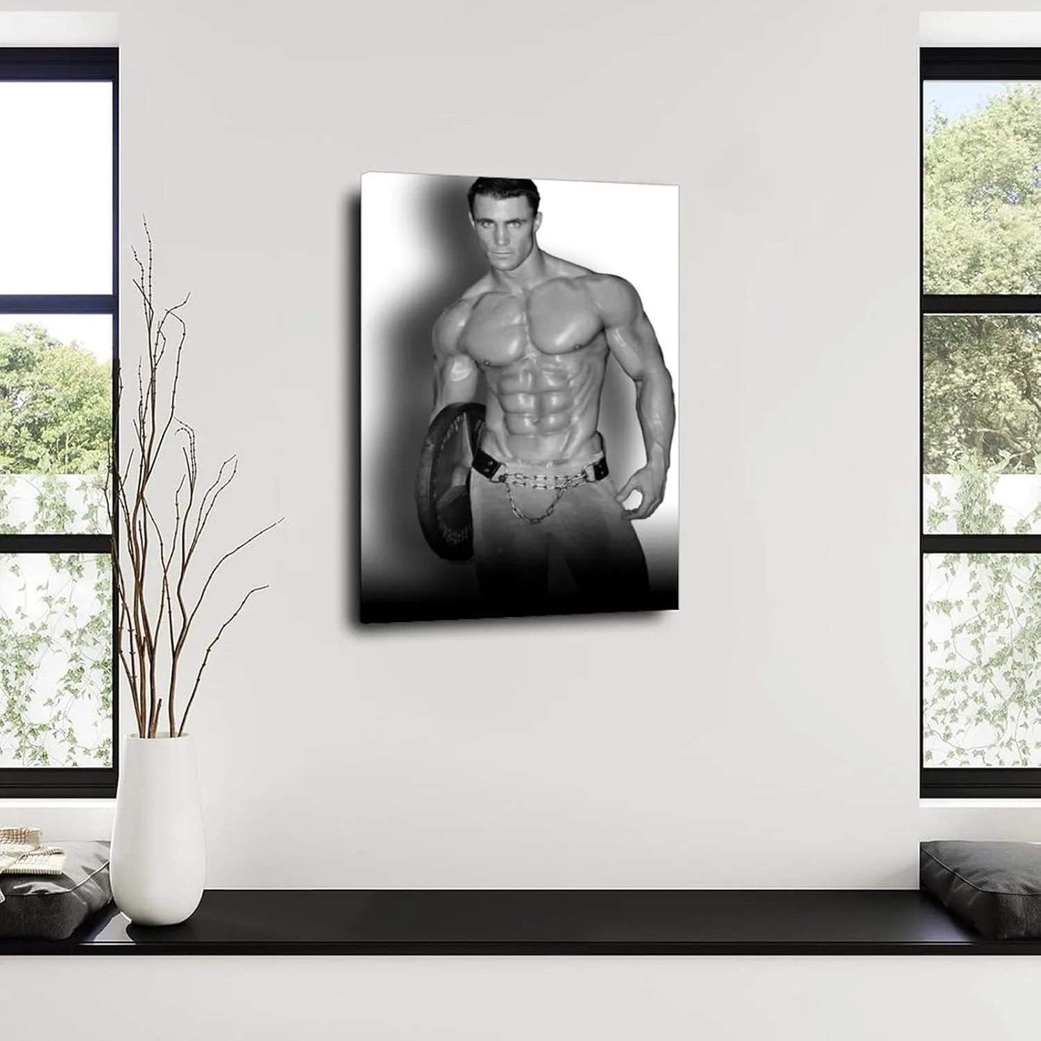 Muscle Man Greg Plitt Mr. Bodybuilder Poster Retro Famous Actor Poster (4) Canvas Painting Wall Art Poster for Bedroom Living Room Decor 08x12inch(20x30cm) Frame-style