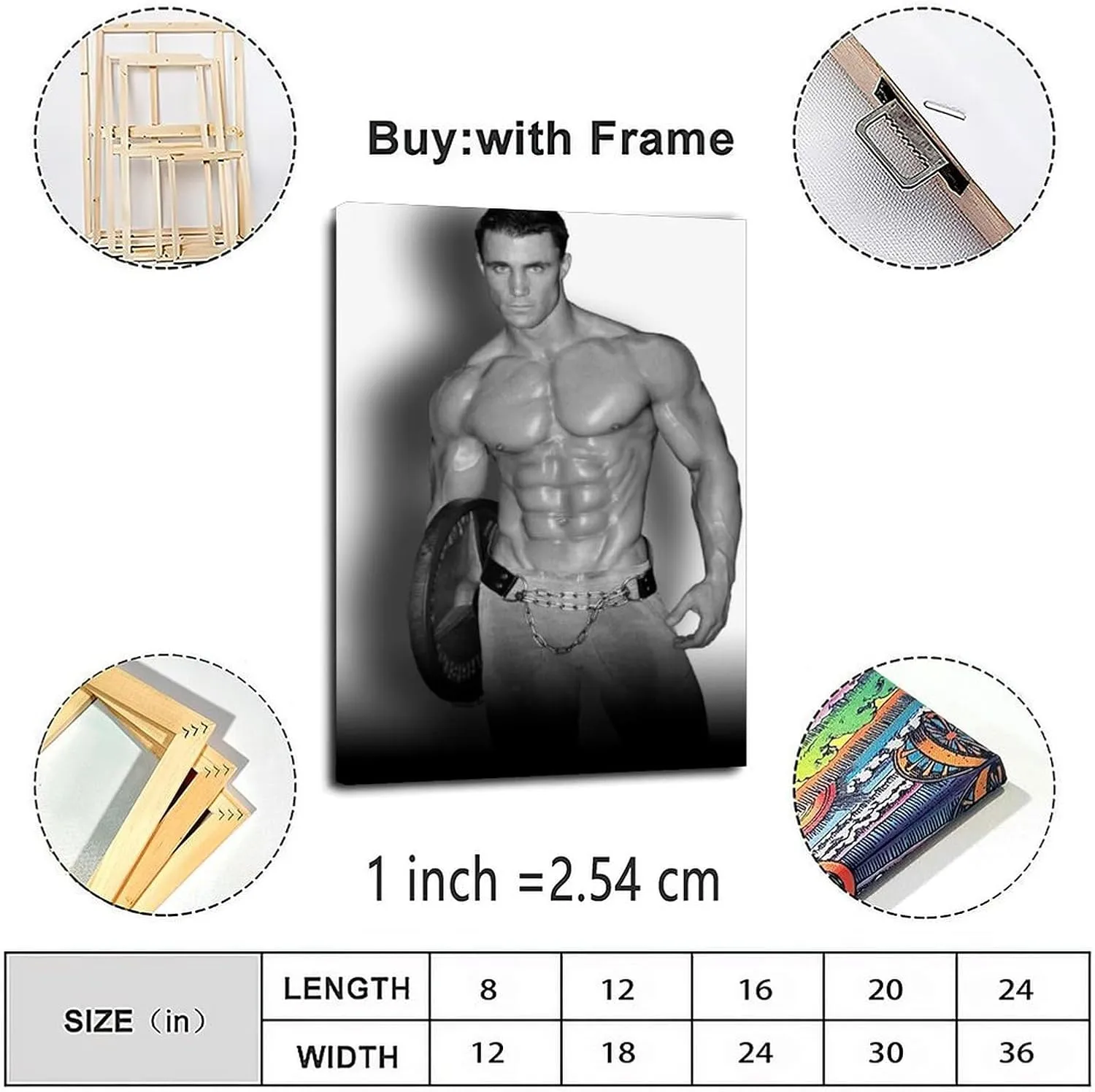 Muscle Man Greg Plitt Mr. Bodybuilder Poster Retro Famous Actor Poster (4) Canvas Painting Wall Art Poster for Bedroom Living Room Decor 08x12inch(20x30cm) Frame-style