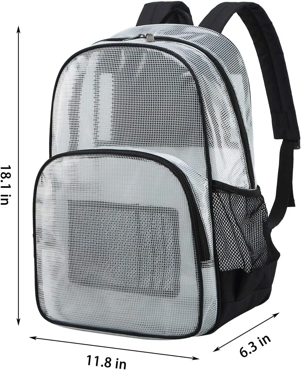 mygreen Clear Backpack, Heavy Duty School Bag for 15.6 Laptop