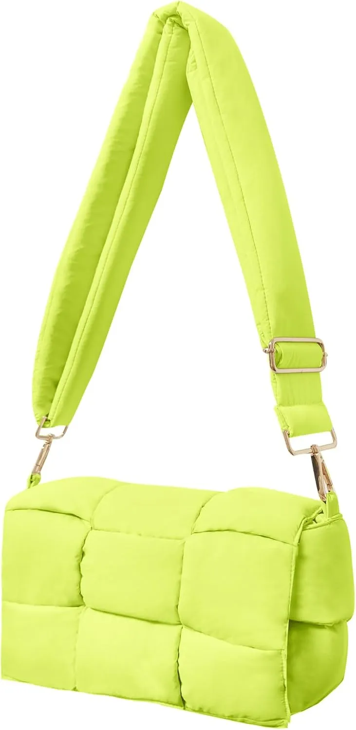 NAARIIAN Shoulder bags for women, Light-weight small puffer purses waterproof, hand-woven puffy bag crossbody handbag