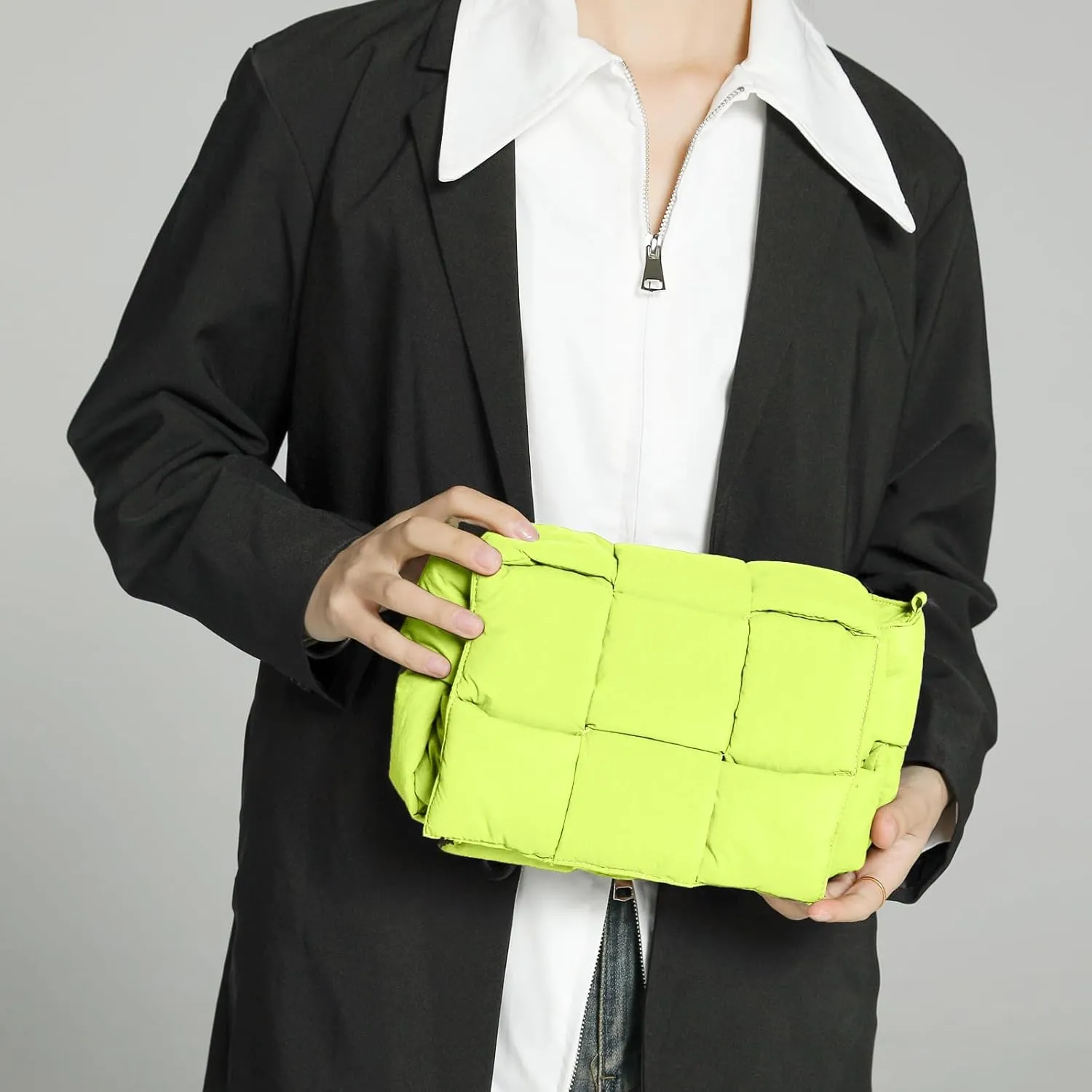 NAARIIAN Shoulder bags for women, Light-weight small puffer purses waterproof, hand-woven puffy bag crossbody handbag