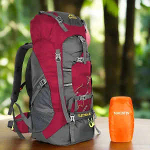 NACATIN Lightweight Red Hiking Backpack - Water-Resistant Climbing Rucksack for Travel Adventures