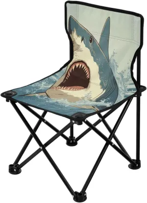 Nander Portable Camping Chairs Fierce Sharks Lightweight Outdoors Folding Chair, Sports Chair, Outdoor Chair & Lawn Chair for Garden Beach Fishing
