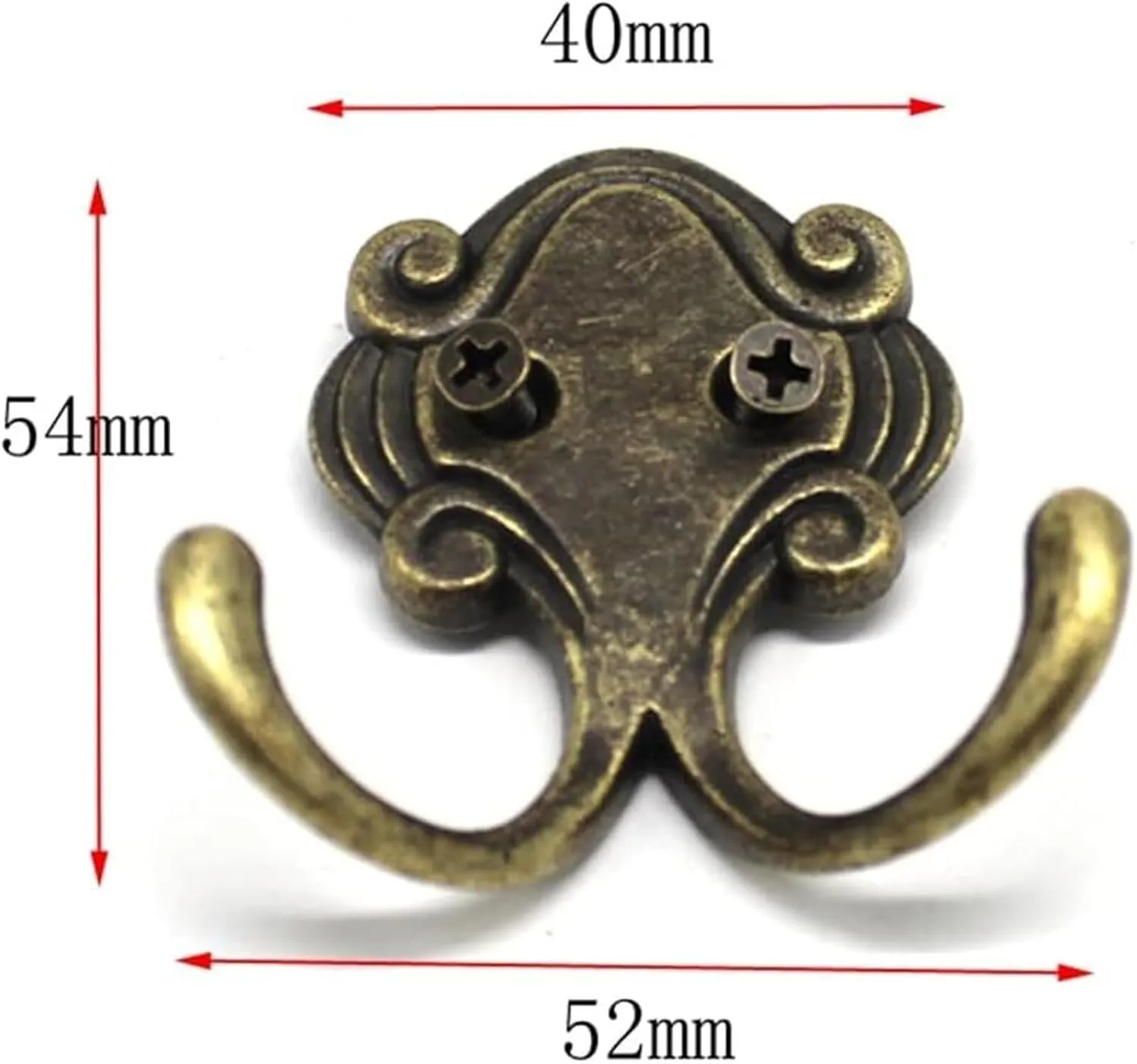 NevStp Clothes Rack Hat Rack Vintage Zinc Alloy Double Claw Clothers Wall Mounted Multifunctionalng Compact Cloak Rack Hang Your Coats Scarves Hats Handbags Rustproof Durable/D/2.3 * 5.3 * 5.5Cm