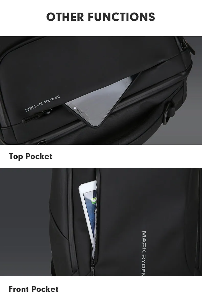 New Anti-thief Fashion Men Backpack Multifunctional Waterproof 17.3 inch Laptop Bag Man USB Charging Travel Bag