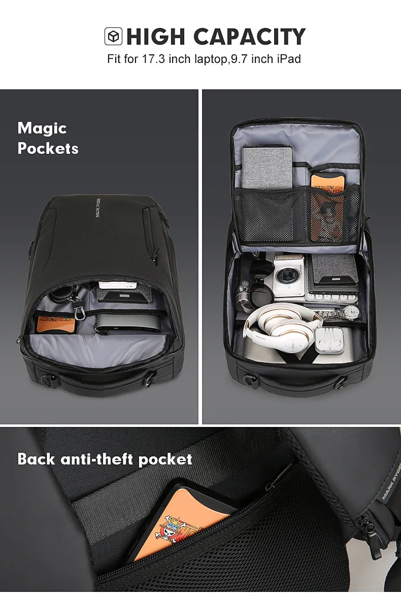 New Anti-thief Fashion Men Backpack Multifunctional Waterproof 17.3 inch Laptop Bag Man USB Charging Travel Bag