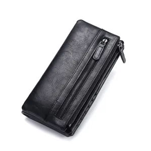 New Men'S Long Wallet Zipper Wallet Trendy Youth Soft Wallet