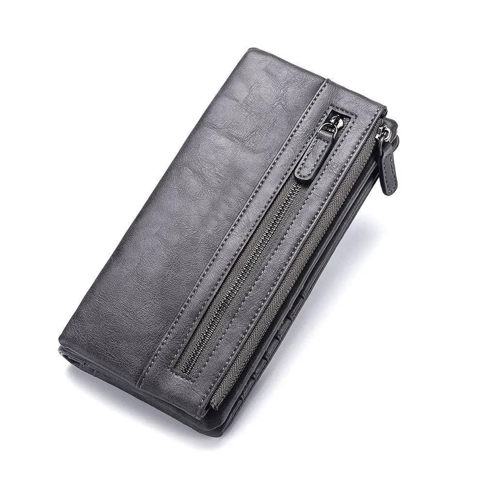 New Men'S Long Wallet Zipper Wallet Trendy Youth Soft Wallet
