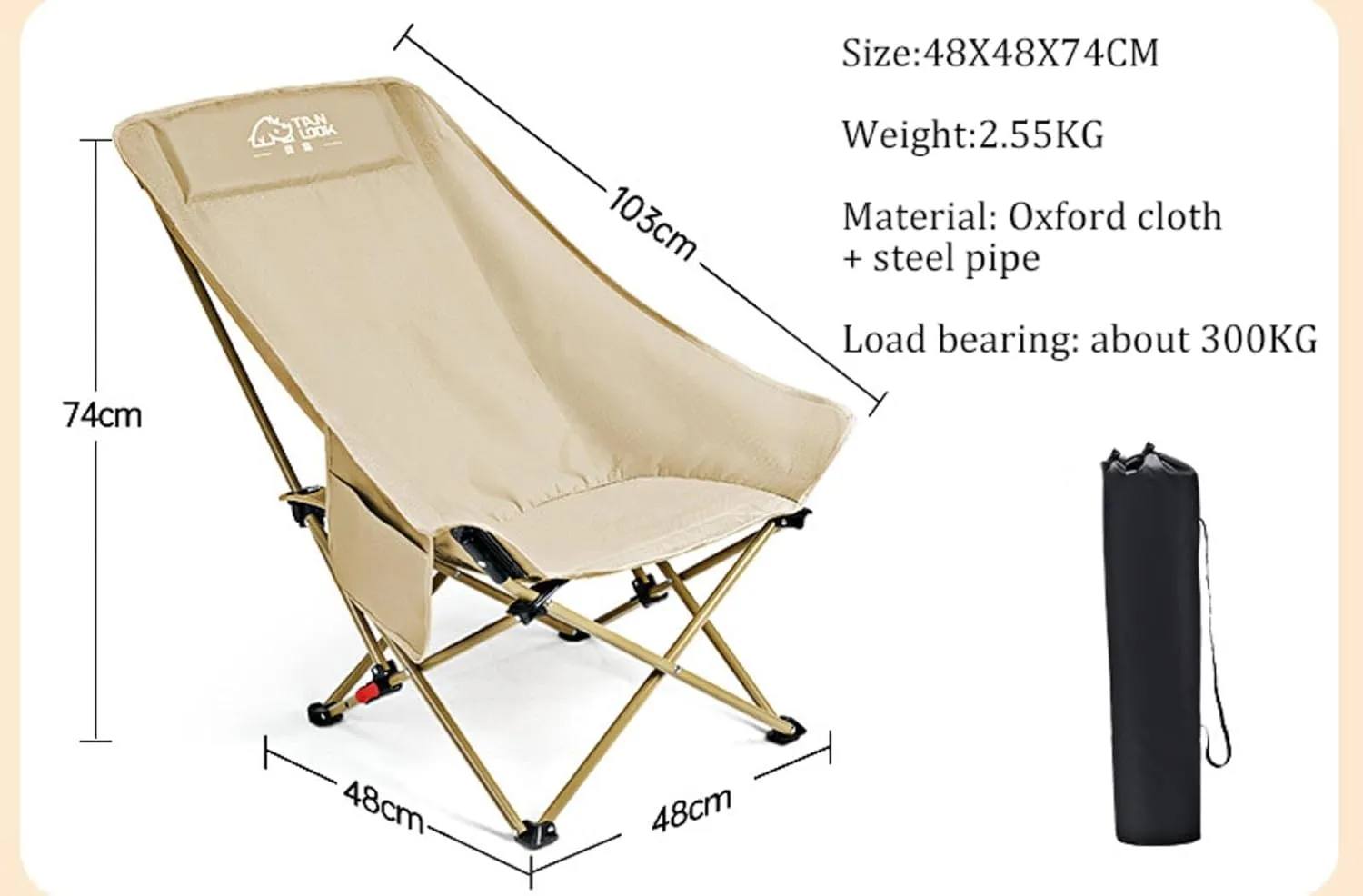 NIBHZ Folding Beach Chairs for Adults, Camping Chairs Adjustable Reclining Chairs Portable Foldable Beach Chairs for Beach Camping Sports Concerts Outdoor,Brown