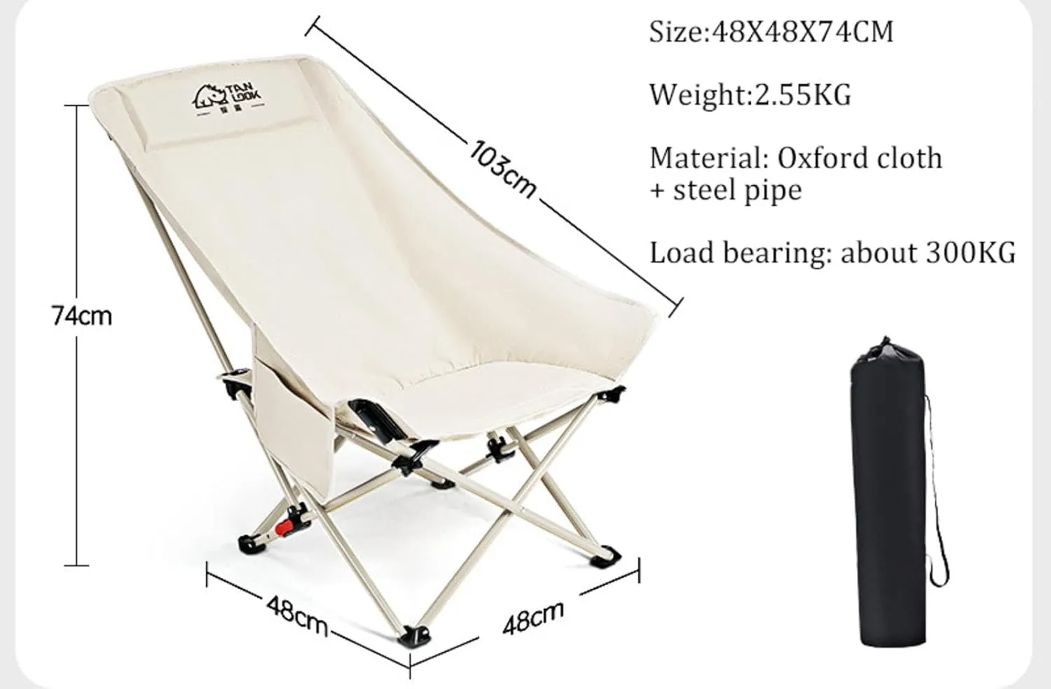 NIBHZ Folding Beach Chairs for Adults, Camping Chairs Adjustable Reclining Chairs Portable Foldable Beach Chairs for Beach Camping Sports Concerts Outdoor,White