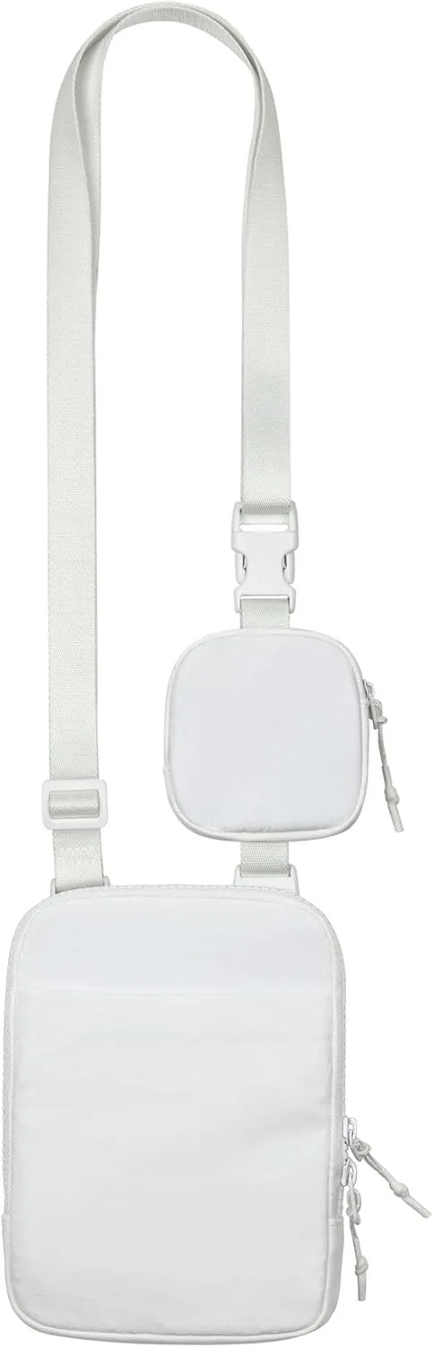 Niumike Small Crossbody Bag Adjustable Belt Bag with Removable Pouch Nylon Cell Phone Purse for Women Travel Workout Hiking