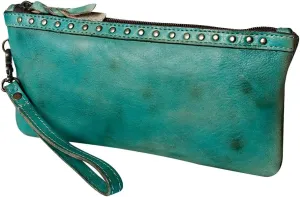 Nmbg101H Wristlet Vintage Handmade Genuine Cowhide Leather Women Bag Western Handbag Purse