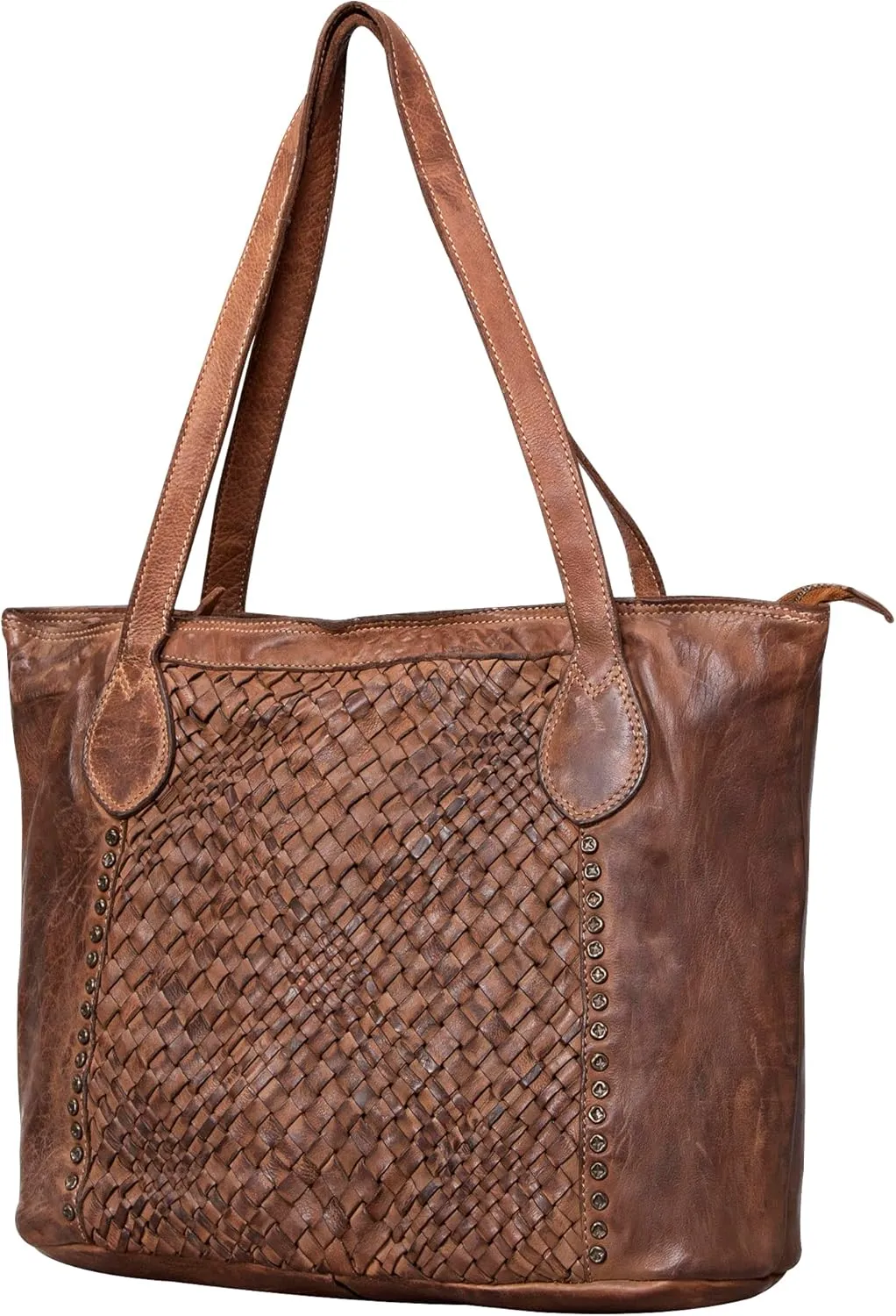 Nmbgm103A Tote Vintage Handmade Genuine Cowhide Leather Women Bag Western Handbag Purse