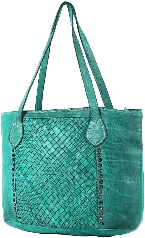 Nmbgm103C Tote Vintage Handmade Genuine Cowhide Leather Women Bag Western Handbag Purse