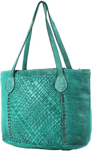 Nmbgm103C Tote Vintage Handmade Genuine Cowhide Leather Women Bag Western Handbag Purse