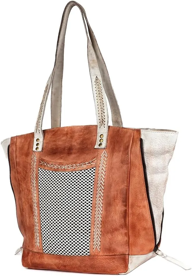 Nmbgm135A Tote Vintage Handmade Genuine Cowhide Leather Women Bag Western Handbag Purse