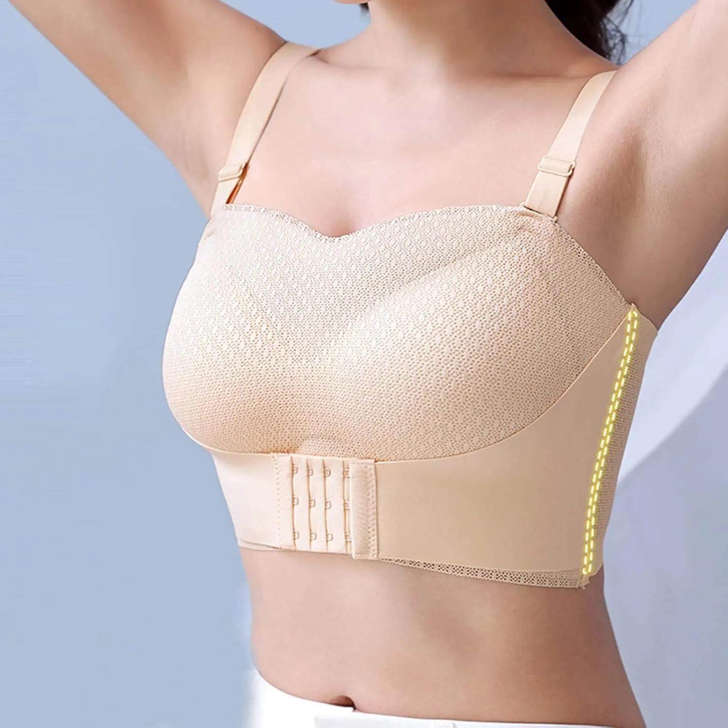 No Slip Compression Sports Bras for Women Sexy Wireless Breathable Sporty Push Up Running High Support Gym Supportive