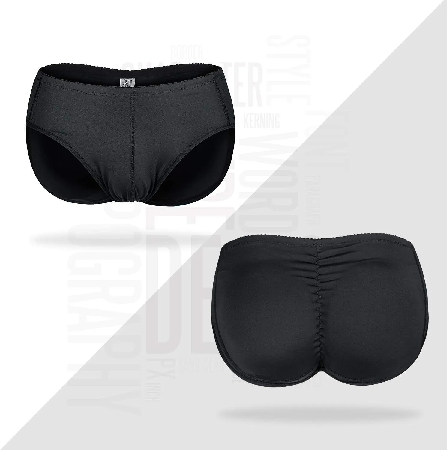 NonEcho Men Padded Underwear Briefs Boxers Men Butt Booster Hip Enhancer 4 Detachable Pads